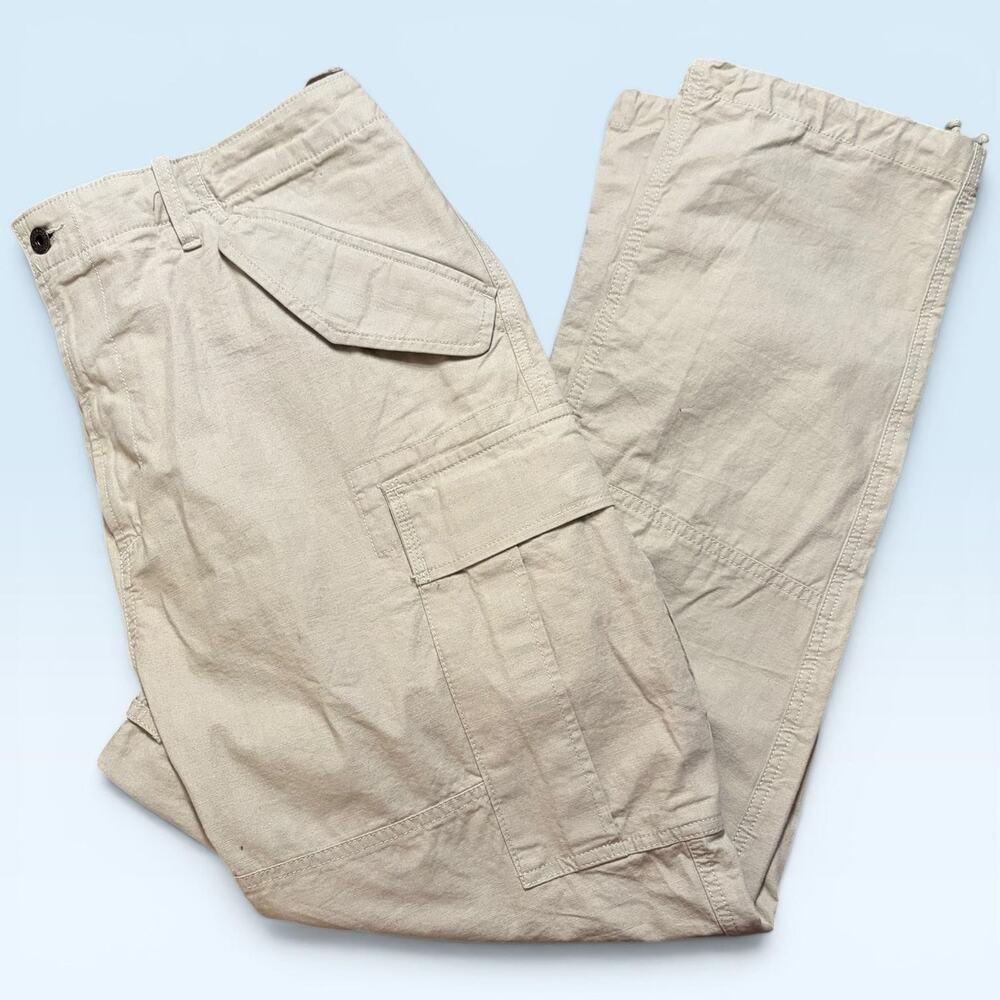 Polo Ralph Lauren Pants Mens 38x32 Beige Utility Surplus Cargo Slim Paratrooper